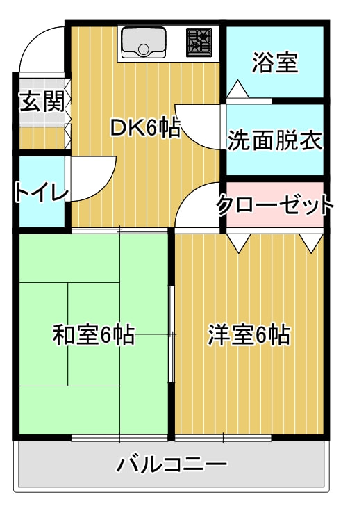 【2DKアパート】津山市院庄